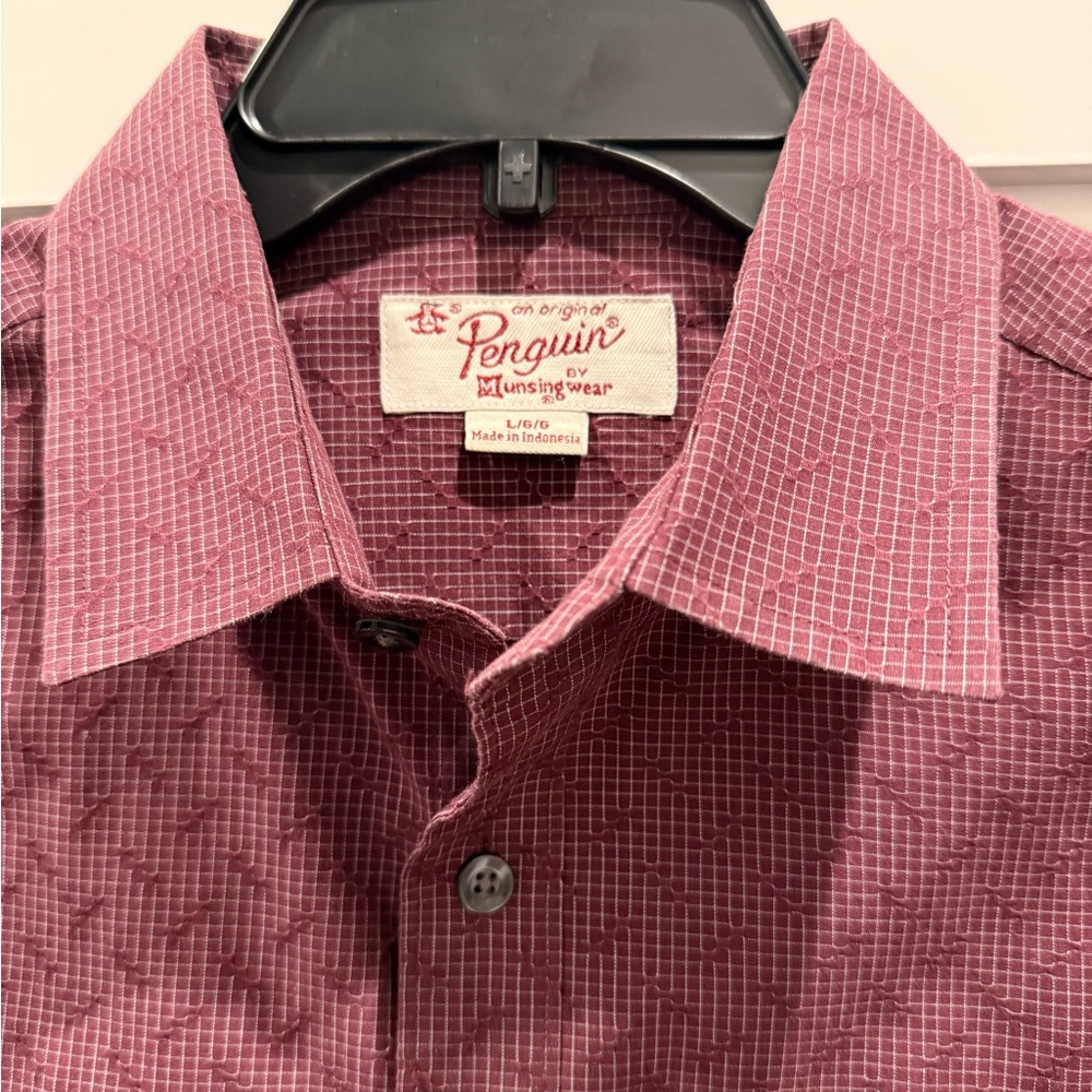Original Penguin Burgundy Geometric Shirt